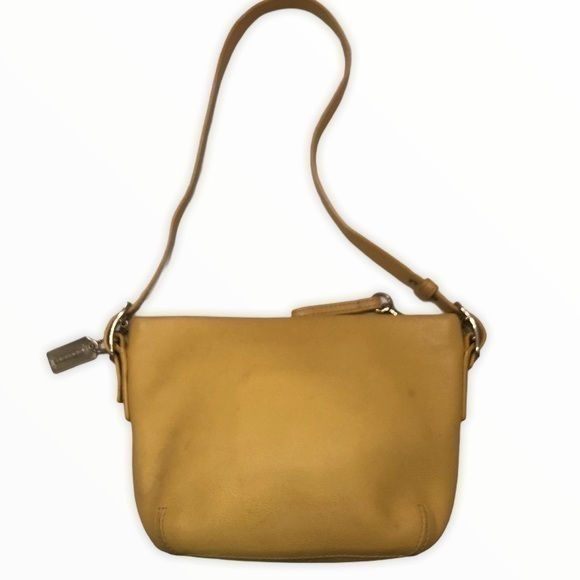 Coach mini yellow leather bag baguette - Picture 1 of 16